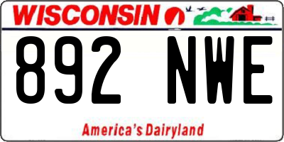 WI license plate 892NWE