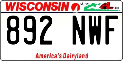 WI license plate 892NWF