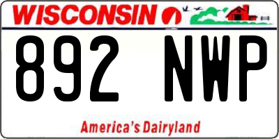 WI license plate 892NWP