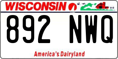 WI license plate 892NWQ