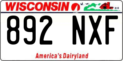 WI license plate 892NXF