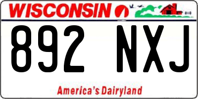 WI license plate 892NXJ