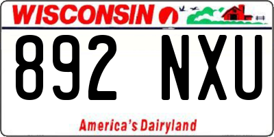 WI license plate 892NXU