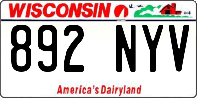 WI license plate 892NYV