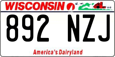 WI license plate 892NZJ