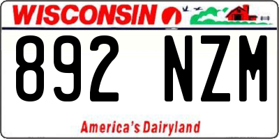 WI license plate 892NZM