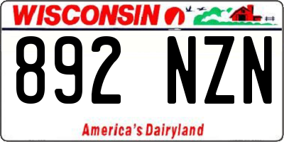WI license plate 892NZN