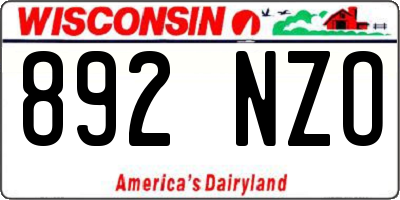 WI license plate 892NZO