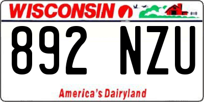 WI license plate 892NZU