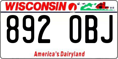 WI license plate 892OBJ
