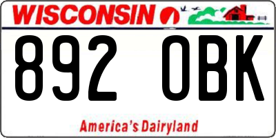 WI license plate 892OBK