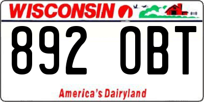 WI license plate 892OBT