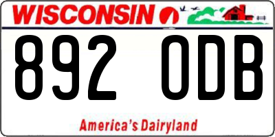 WI license plate 892ODB