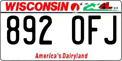 WI license plate 892OFJ