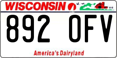 WI license plate 892OFV