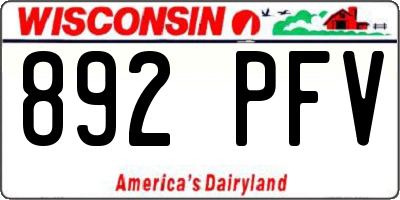 WI license plate 892PFV