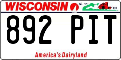 WI license plate 892PIT
