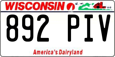 WI license plate 892PIV