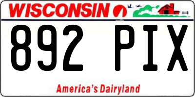 WI license plate 892PIX