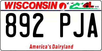 WI license plate 892PJA