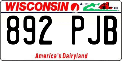 WI license plate 892PJB