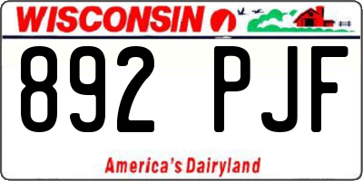 WI license plate 892PJF