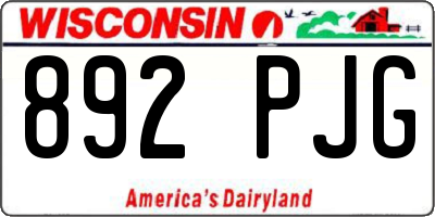 WI license plate 892PJG