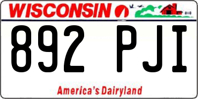 WI license plate 892PJI