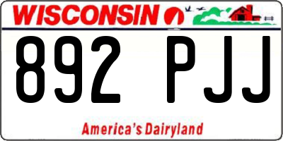 WI license plate 892PJJ