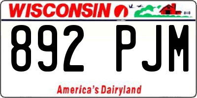 WI license plate 892PJM