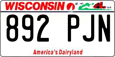 WI license plate 892PJN