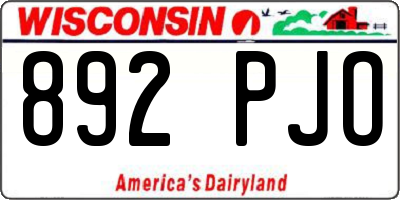 WI license plate 892PJO
