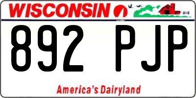 WI license plate 892PJP