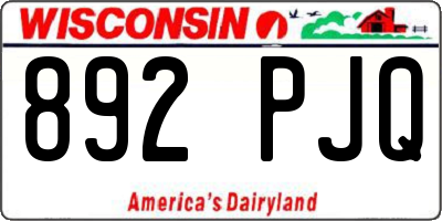 WI license plate 892PJQ
