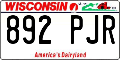 WI license plate 892PJR