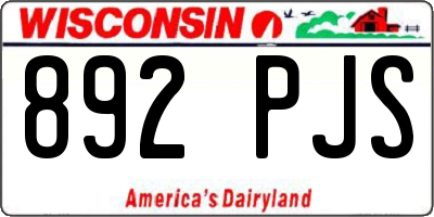 WI license plate 892PJS