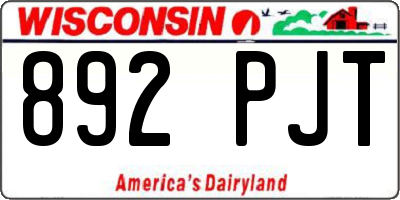 WI license plate 892PJT