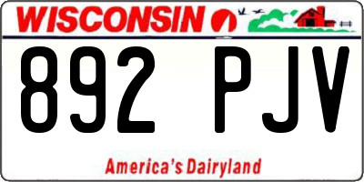 WI license plate 892PJV