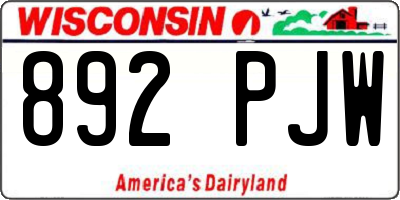 WI license plate 892PJW
