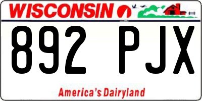 WI license plate 892PJX