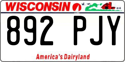 WI license plate 892PJY