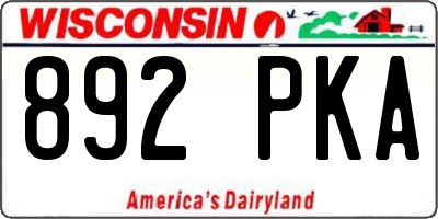 WI license plate 892PKA
