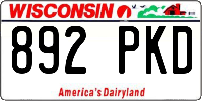 WI license plate 892PKD