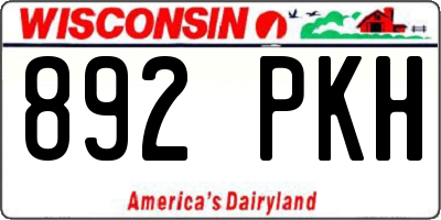 WI license plate 892PKH