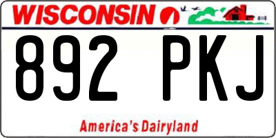 WI license plate 892PKJ