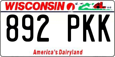 WI license plate 892PKK