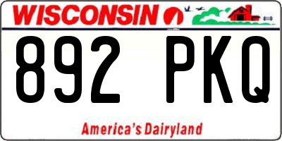 WI license plate 892PKQ