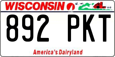 WI license plate 892PKT