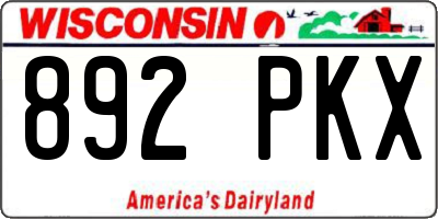 WI license plate 892PKX