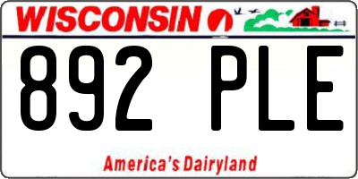 WI license plate 892PLE